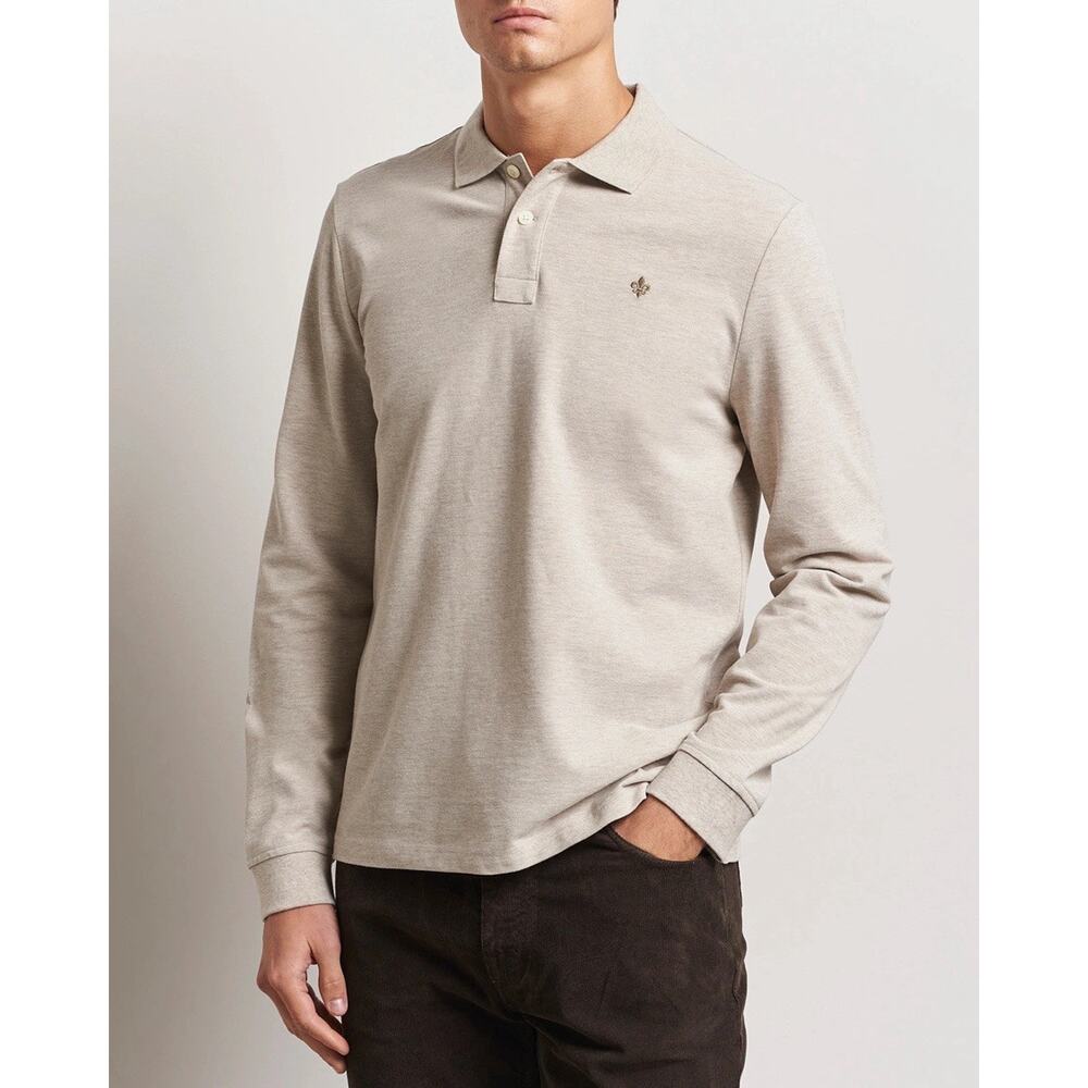 Morris Thierry Long Sleeve Merino wool Blend Grey Polo Sweater M